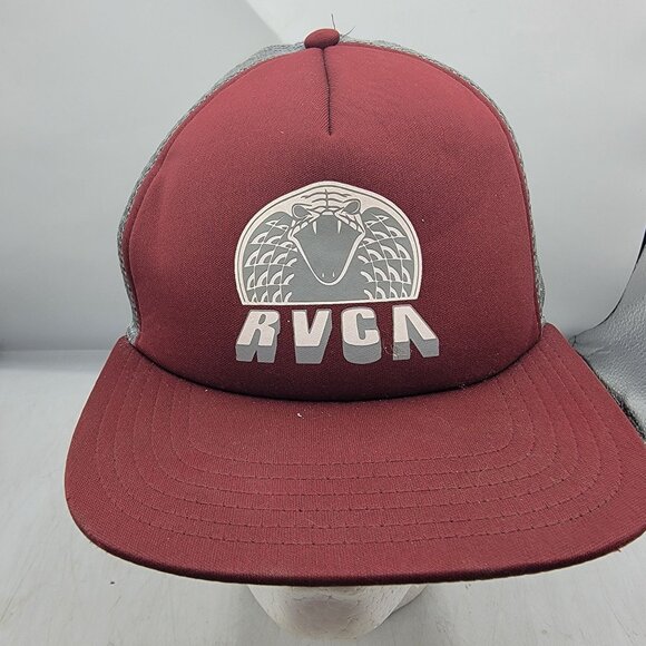 RVCA King Cobra Adults Red Trucker Hat Casual Outdoors Lightweight Comfort - Picture 1 of 9